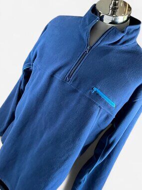 Womens Avia Royal Blue Fleece Pullover Performance Winter Quarter Zip (Large)